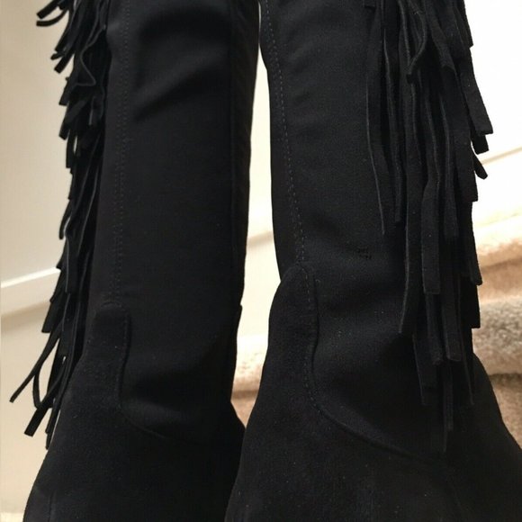 STUART WEITZMAN Mane Black Suede Knee Boots 8.5 - Picture 12 of 12